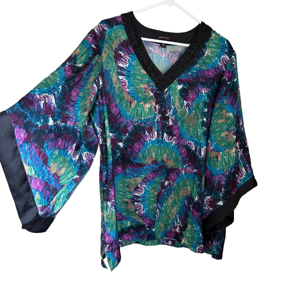 Vibrant Multicolor V-Neck Bell Sleeve Top